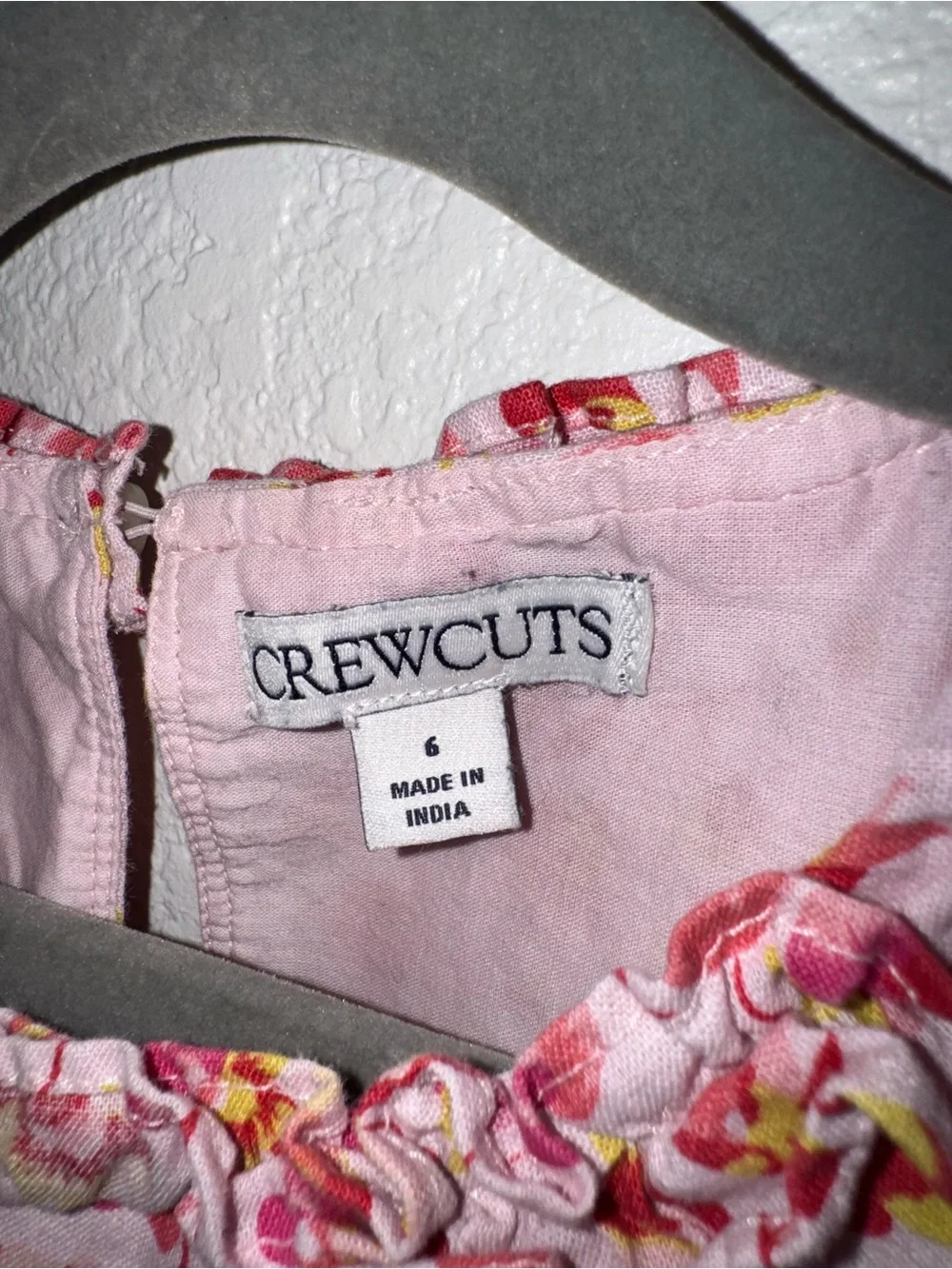 Crewcuts Pink Floral Tie Waist Sleeveless Linen & Cotton Summer Dress Size 6